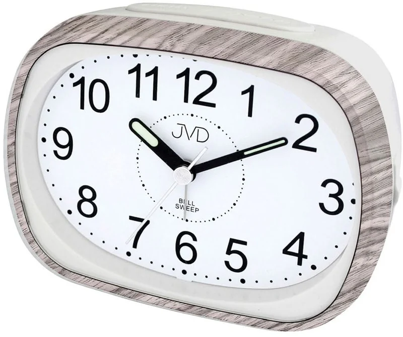 JVD Klassisch-Analog Wecker 12 cm Hoch, 9.2 cm Breit Kunststoff • Schleichende Sekunde • Mechanischer Alarm