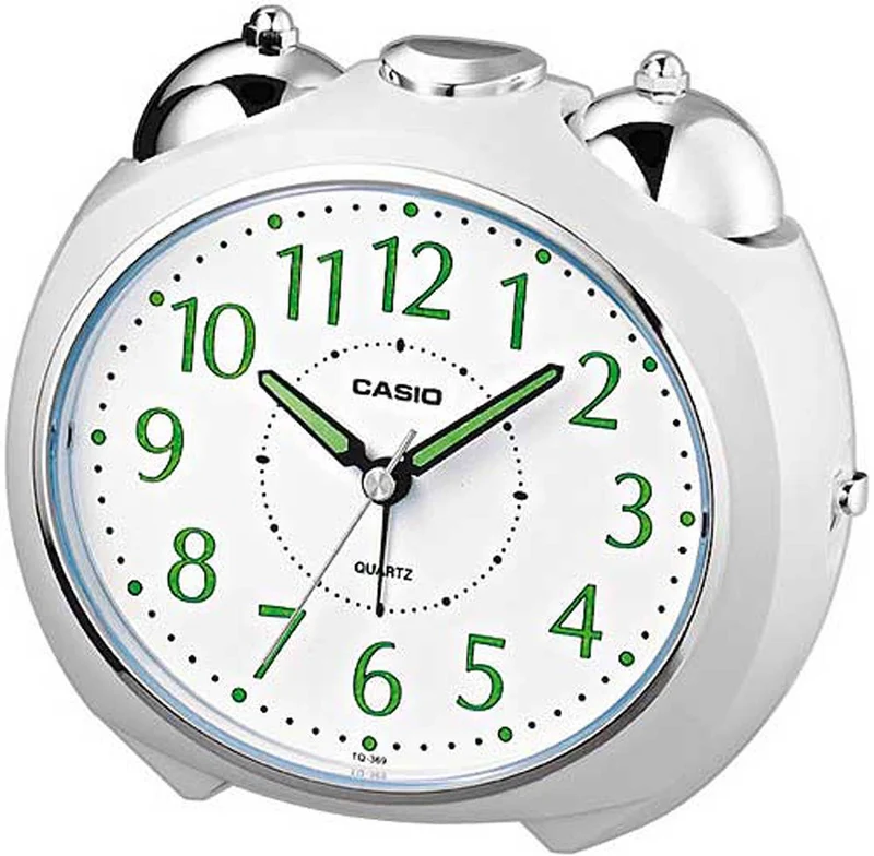 Casio Analoger Wecker 10.2 x 9.5 x 8.4 cm Kunststoff • Nachleuchtendes Display • Schlummerfunktion