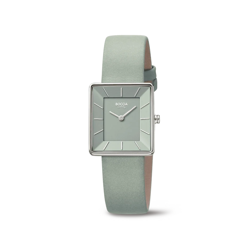 Boccia Trend 3351-07 Damenuhr Titanium Silber • Reintitan-Gehäuse • Lederband