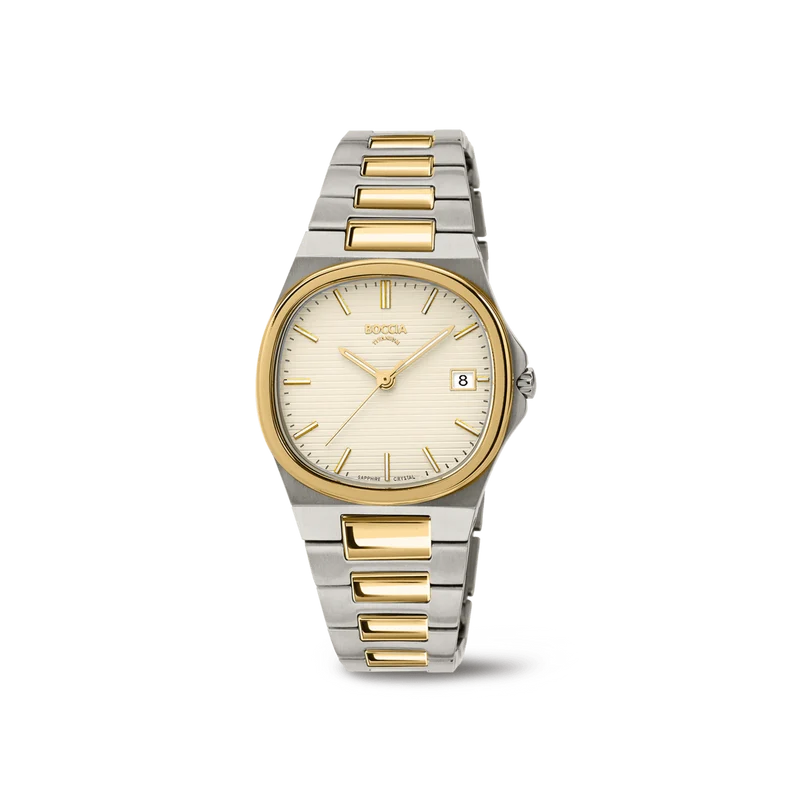Boccia 3348-04 Damen Armbanduhr Titanium • Saphirglas • Goldplattiert