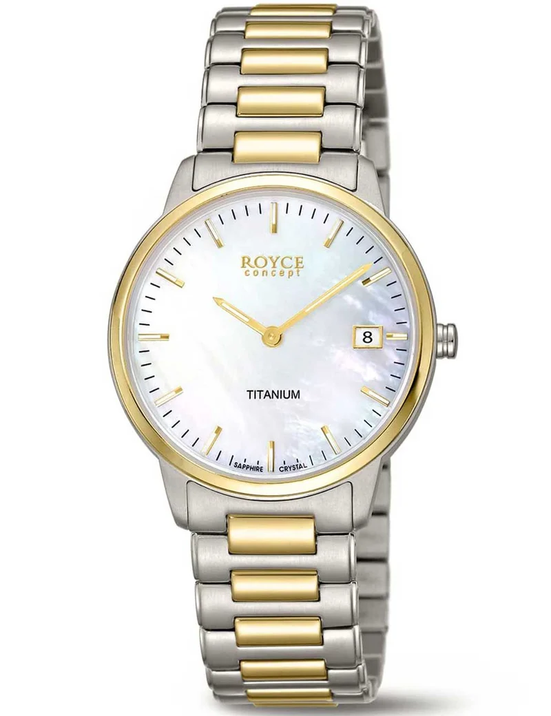 Boccia Royce 3341-02 Damen Armbanduhr Bicolor • Saphirglas • Titan-Bicolor-Armband