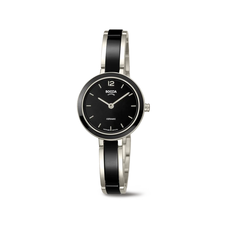 Boccia 3333-02 Damen Armbanduhr • Keramik und Reintitan • Saphirglas