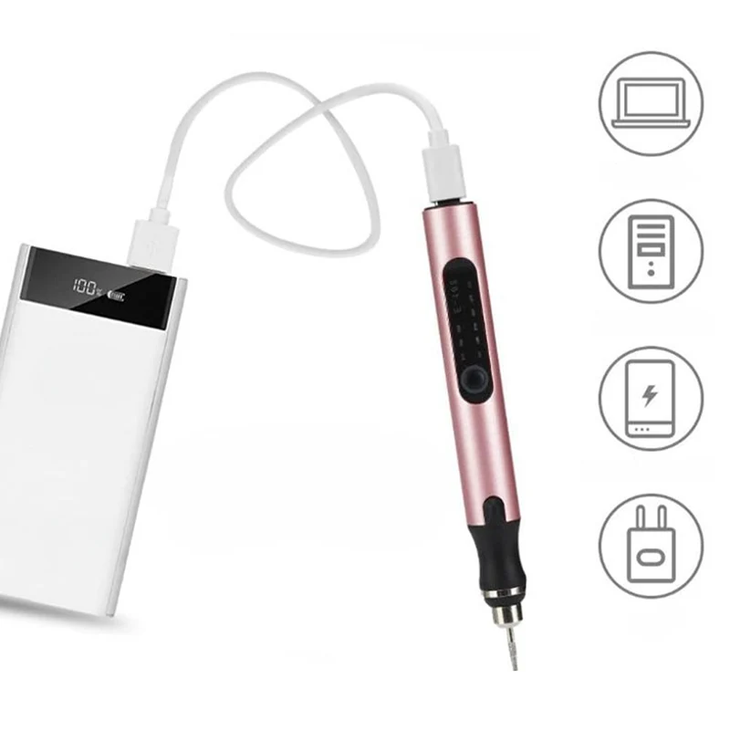 Graveerpen Oplaadbaar USB-C Variabel Toerental Precisiewerk Graveren Hobby Creatief Gereedschap DIY Handwerk | Sansoti