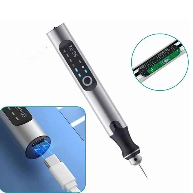 Graveerpen Oplaadbaar USB-C Variabel Toerental Precisiewerk Graveren Hobby Creatief Gereedschap DIY Handwerk | Sansoti