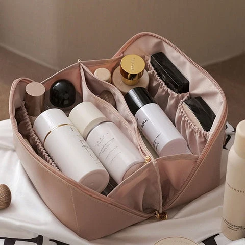 Cosmetica Organizer Tas met Vakken | Reis Make-up Toilettas voor Dagelijks Gebruik Onderweg en Thuis | Sansoti