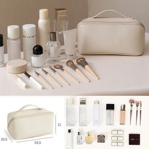 Cosmetica Organizer Tas met Vakken | Reis Make-up Toilettas voor Dagelijks Gebruik Onderweg en Thuis | Sansoti
