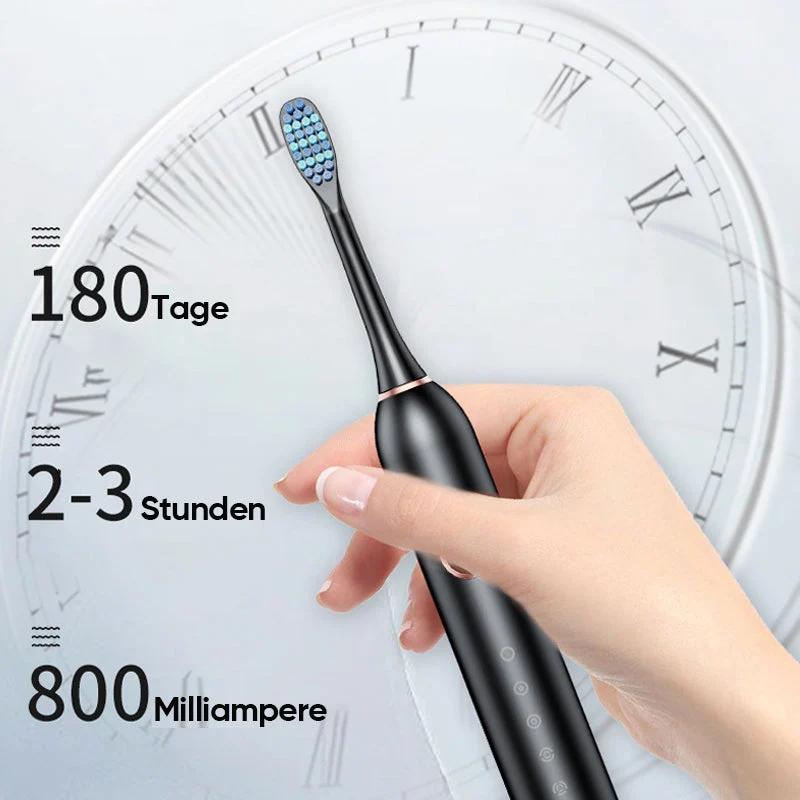 Elektrische Tandenborstel 40.000 Trillingen 6 Poetsmodi IPX7 Waterbestendig Timer Oplaadbaar Wit Zwart Roze | Sansoti