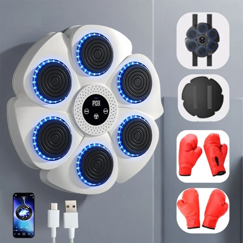 Interactieve Slimme Boksmachine met Bluetooth Muziek voor Thuis Cardio Kracht Reflexen Training Fitness | Sansoti