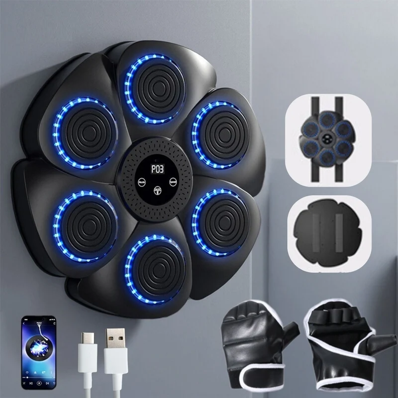 Interactieve Slimme Boksmachine met Bluetooth Muziek voor Thuis Cardio Kracht Reflexen Training Fitness | Sansoti