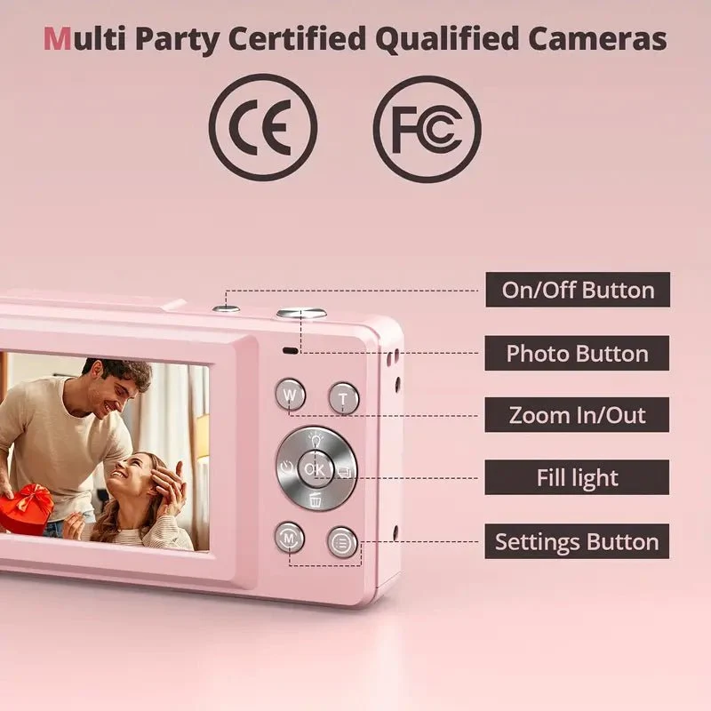 Digitale Retrocamera Full HD Video Foto Compacte Reiscamera Vintage Design Automatische Lichtopname Compact | Sansoti