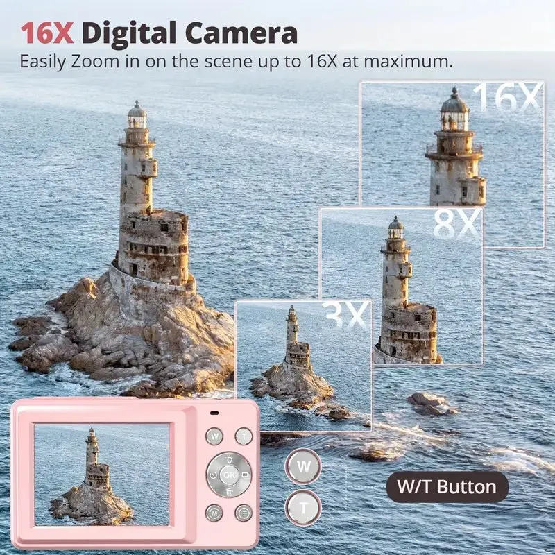 Digitale Retrocamera Full HD Video Foto Compacte Reiscamera Vintage Design Automatische Lichtopname Compact | Sansoti