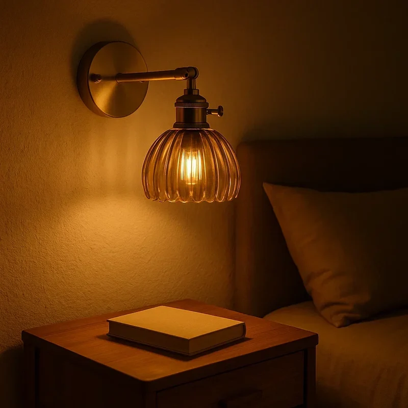 Wandlamp met Glazen Tulpvormige Kap Retro Vintage Sfeerverlichting E26 Fitting voor Woonkamer Slaapkamer | Sansoti