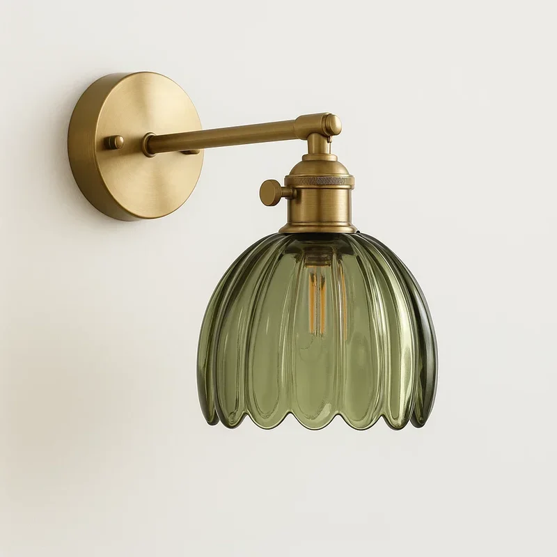 Wandlamp met Glazen Tulpvormige Kap Retro Vintage Sfeerverlichting E26 Fitting voor Woonkamer Slaapkamer | Sansoti