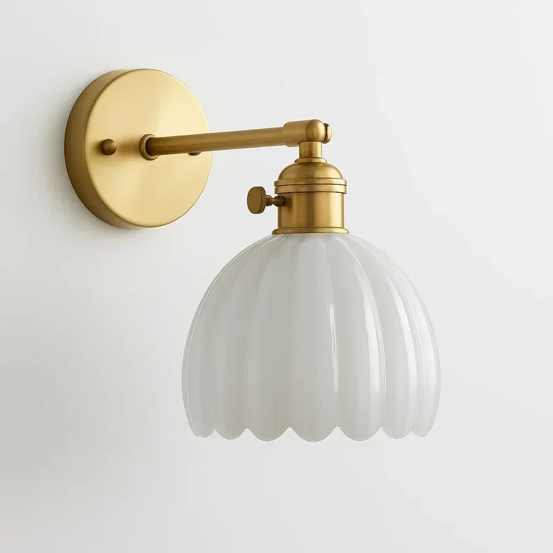Wandlamp met Glazen Tulpvormige Kap Retro Vintage Sfeerverlichting E26 Fitting voor Woonkamer Slaapkamer | Sansoti