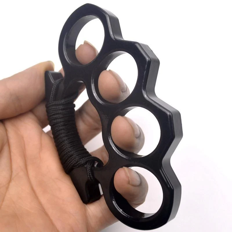 Compacte Zelfverdedigingsring van Metaal voor Noodsituaties Persoonlijke Veiligheid Zwart Zilver Vuistwapen | Sansoti