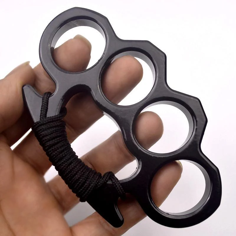 Compacte Zelfverdedigingsring van Metaal voor Noodsituaties Persoonlijke Veiligheid Zwart Zilver Vuistwapen | Sansoti