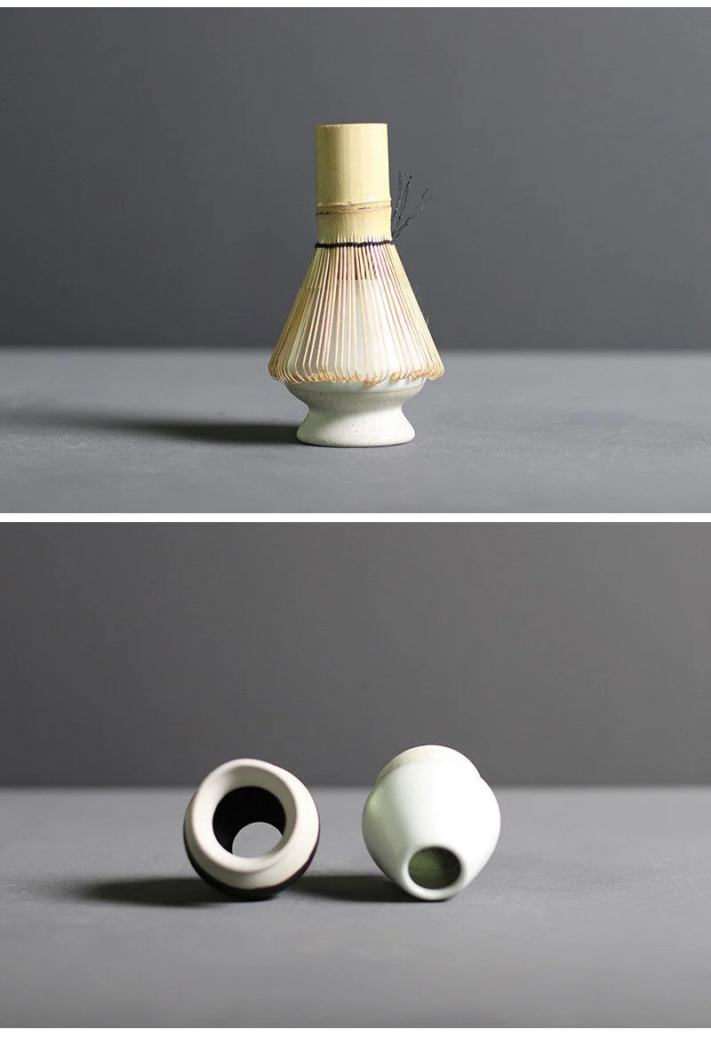 Japanse Matcha Theeset 4-delig Bamboe Keramiek Traditionele Ceremonie Klopper Kom Lepel Theeservies Thee | Sansoti