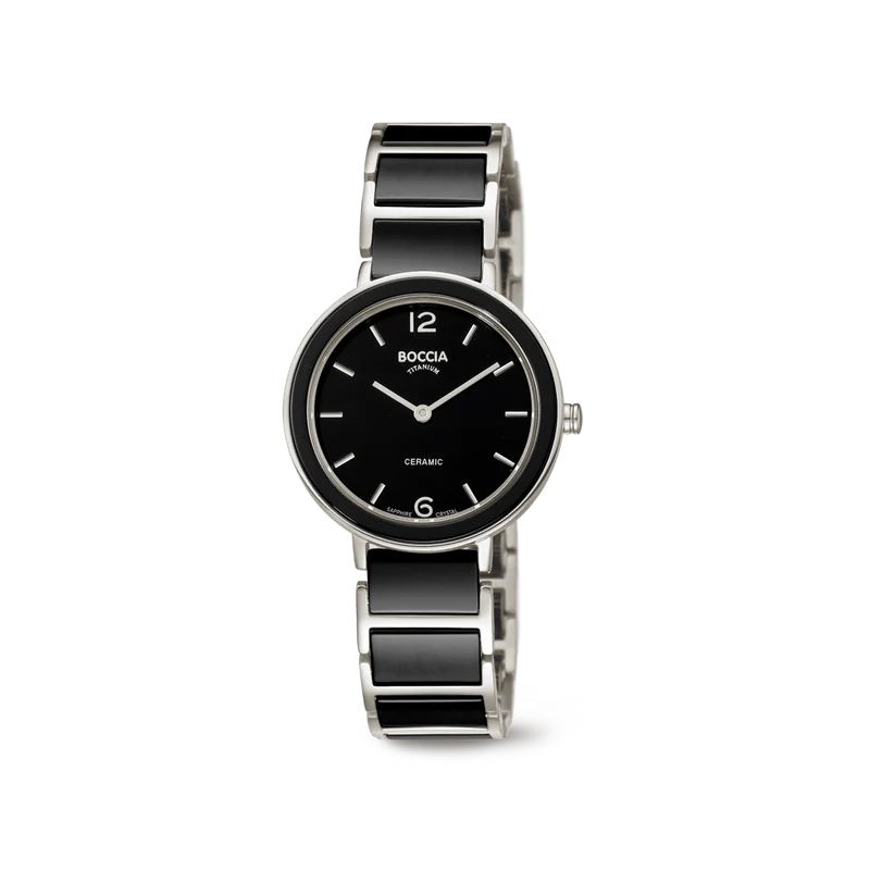 Boccia Titanium 3311-02 Damen Armbanduhr • Keramik & Reintitan • Saphirglas