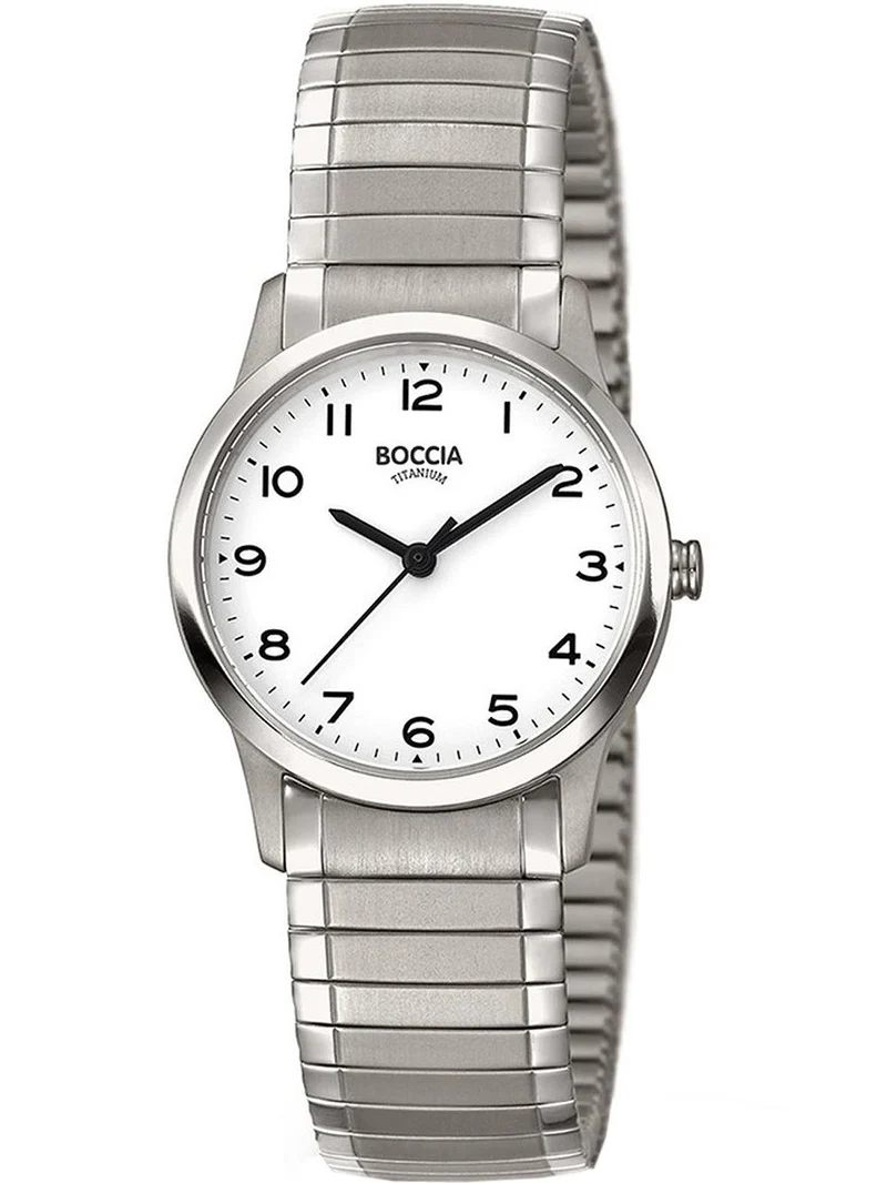 Boccia Titanium 3287-01 Damen Armbanduhr Silber • Titan-Zugband • Mineralglas