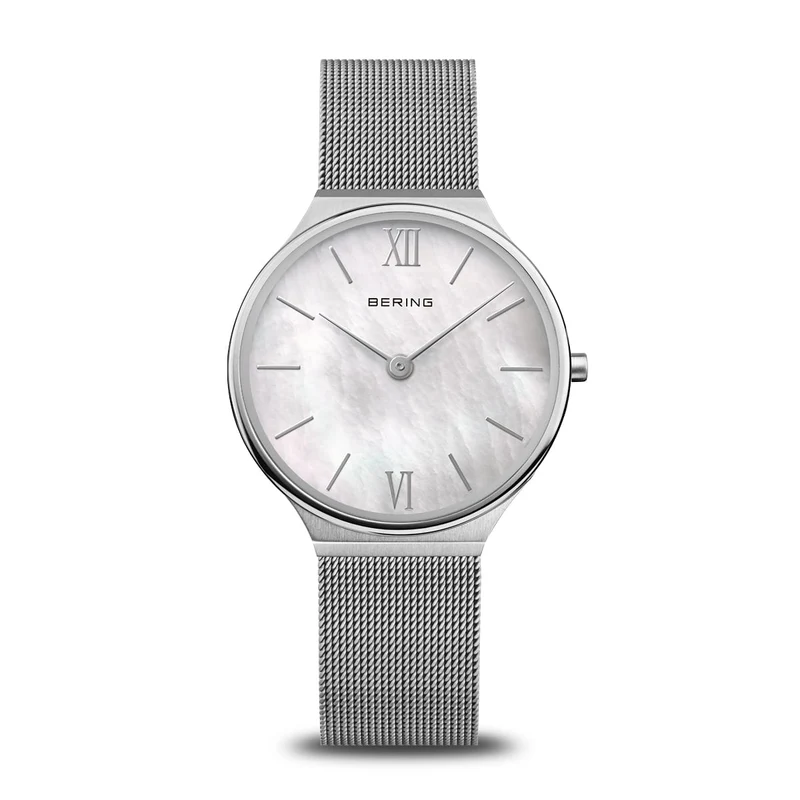 Bering Ultra Slim 18434-000 Damenuhr Silber • Saphirglas • Perlmutt-Zifferblatt