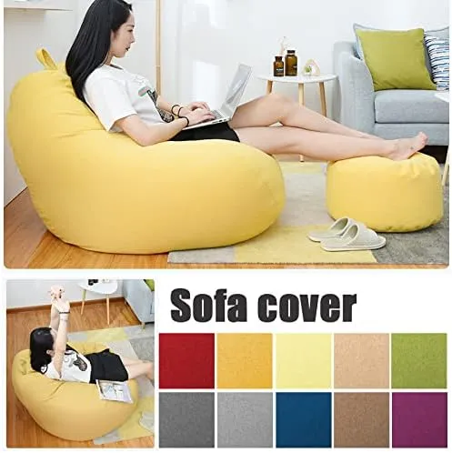 Zitzakhoes Polyester Ergonomisch Design Zonder Vulling Afneembaar Wasbaar 80x90 100x120 cm Woonkamer Slaapkamer | Sansoti