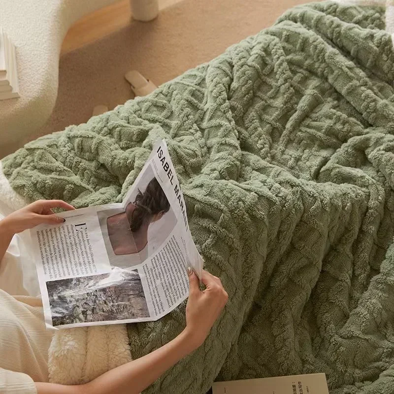 Dikke Winterdeken Lamswol Dubbelzijdig Fleece Warm Zachte Plaid Slaapkamer Bed 200x230 Thermisch Comfort | Sansoti