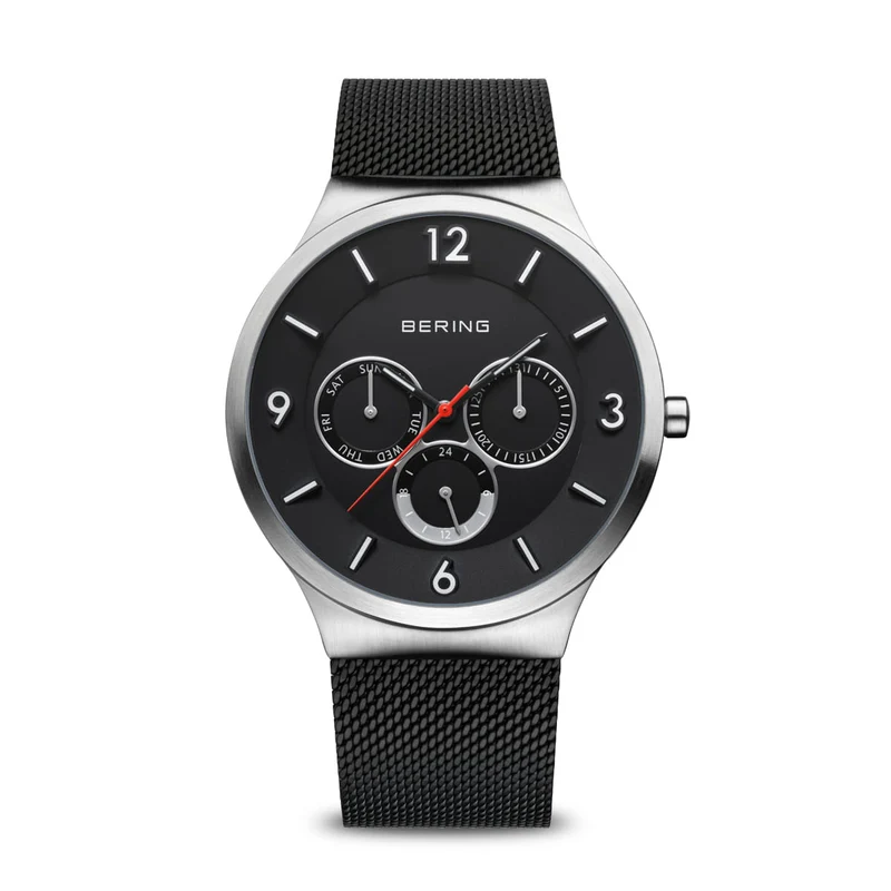 Bering Classic 33441-102 Herren Armbanduhr Schwarz • Saphirglas • Milanaise-Armband
