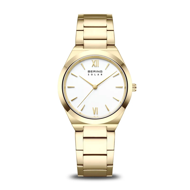 Bering Solar 19932-734 Damenuhr Gold • Saphirglas • Solarantrieb