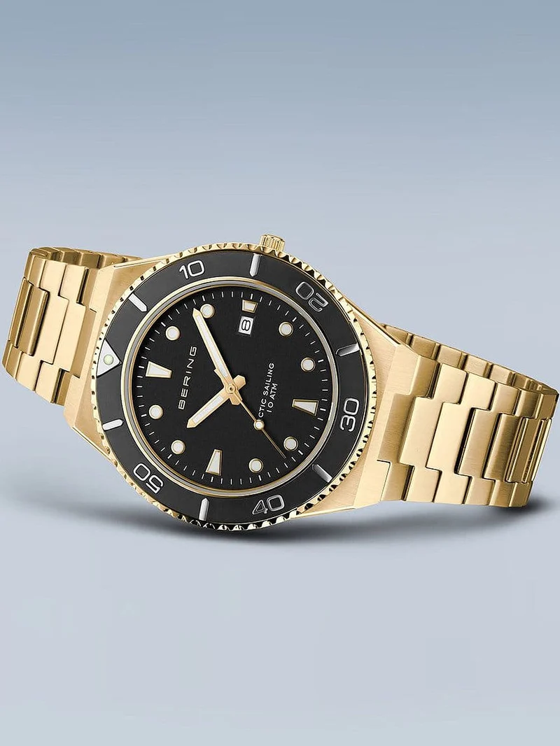 Bering Classic Sport 18940-732 Herrenuhr Goldfarben • Saphirglas • Datumsanzeige