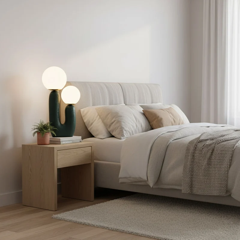 Tafellamp met Harsbehuizing en G9-Fitting – Keramische Oo-Collectielamp in Wit, Roze, Groen of Terra Cotta | Sansoti