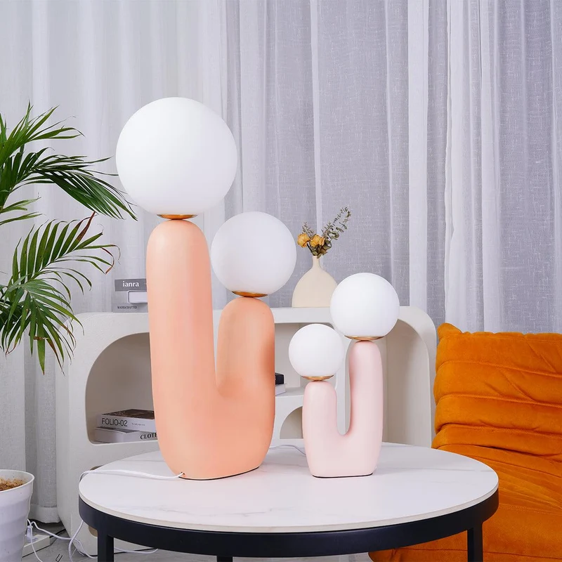 Tafellamp met Harsbehuizing en G9-Fitting – Keramische Oo-Collectielamp in Wit, Roze, Groen of Terra Cotta | Sansoti