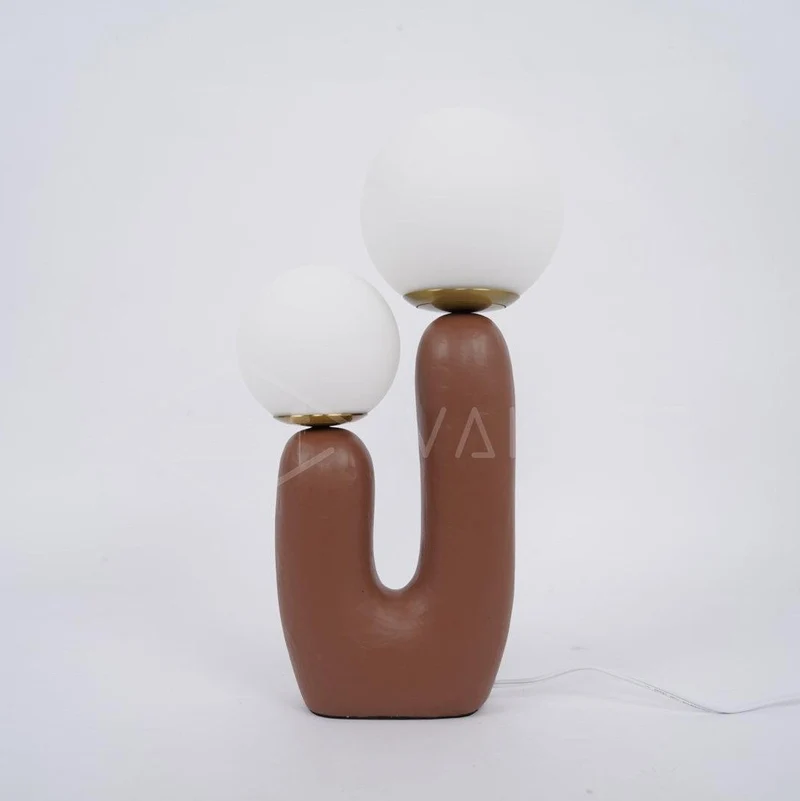 Tafellamp met Harsbehuizing en G9-Fitting – Keramische Oo-Collectielamp in Wit, Roze, Groen of Terra Cotta | Sansoti
