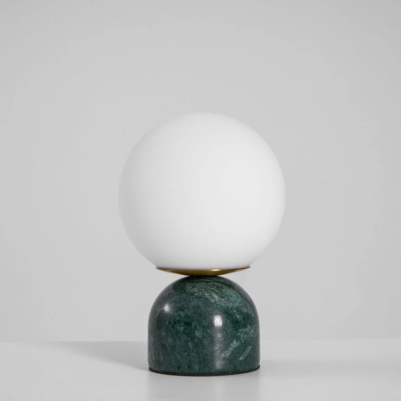 Marmeren Tafellamp met Glazen Bol – Scandinavisch Design voor Sfeervol Accent | Sansoti