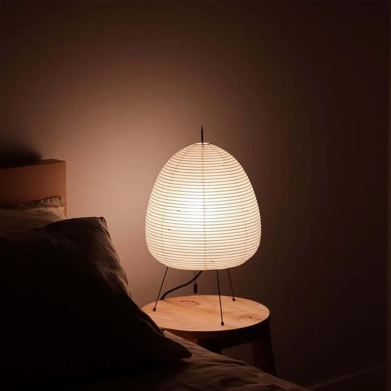 Japanse Lantaarn Tafellamp met Handgemaakt Moerbeipapier Scherm – 8 Maten – E26 Fitting – Plug & Play met 150 cm Snoer – Inspiratie 1951 Akari Lantaarns | Sansoti
