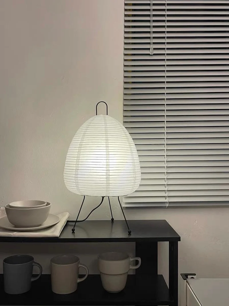 Japanse Lantaarn Tafellamp met Handgemaakt Moerbeipapier Scherm – 8 Maten – E26 Fitting – Plug & Play met 150 cm Snoer – Inspiratie 1951 Akari Lantaarns | Sansoti