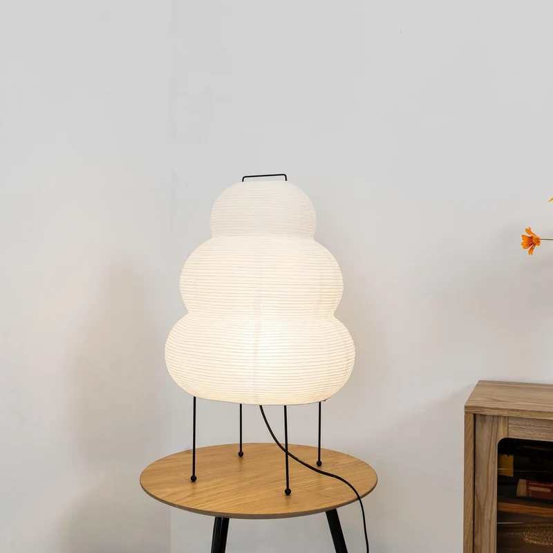 Japanse Lantaarn Tafellamp met Handgemaakt Moerbeipapier Scherm – 8 Maten – E26 Fitting – Plug & Play met 150 cm Snoer – Inspiratie 1951 Akari Lantaarns | Sansoti