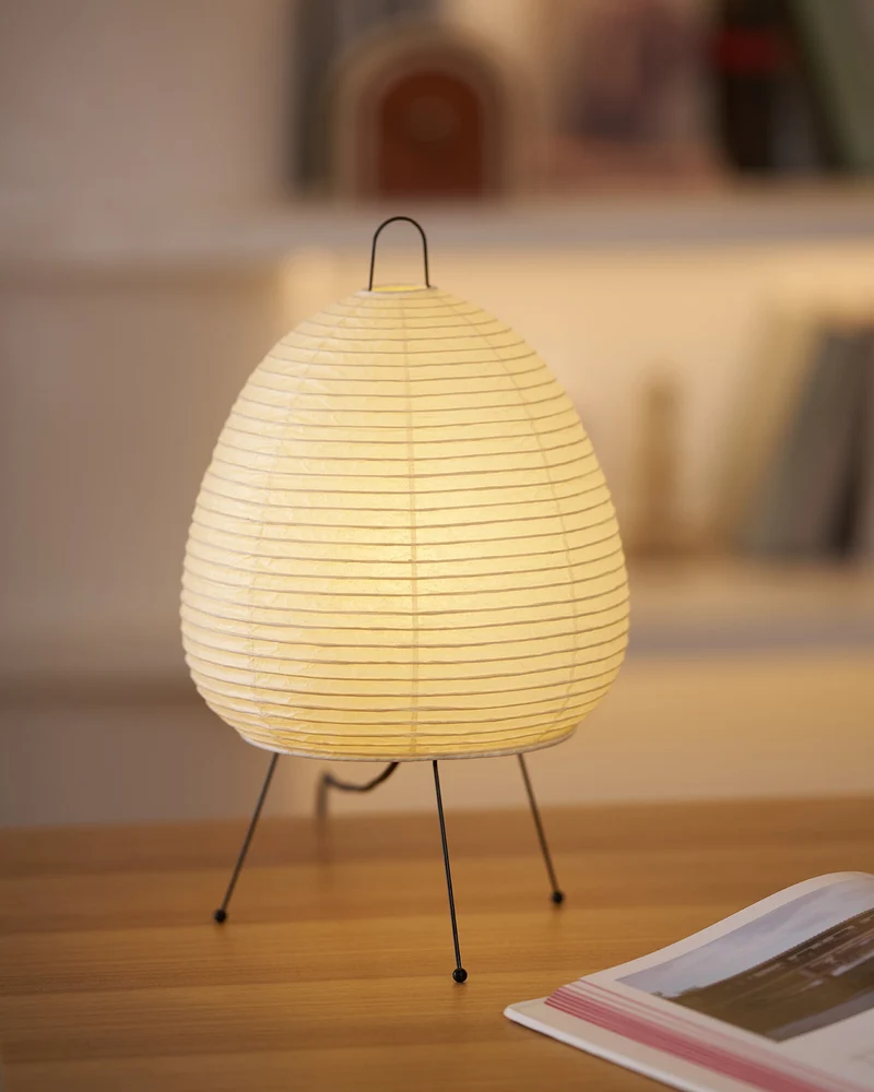Japanse Lantaarn Tafellamp met Handgemaakt Moerbeipapier Scherm – 8 Maten – E26 Fitting – Plug & Play met 150 cm Snoer – Inspiratie 1951 Akari Lantaarns | Sansoti