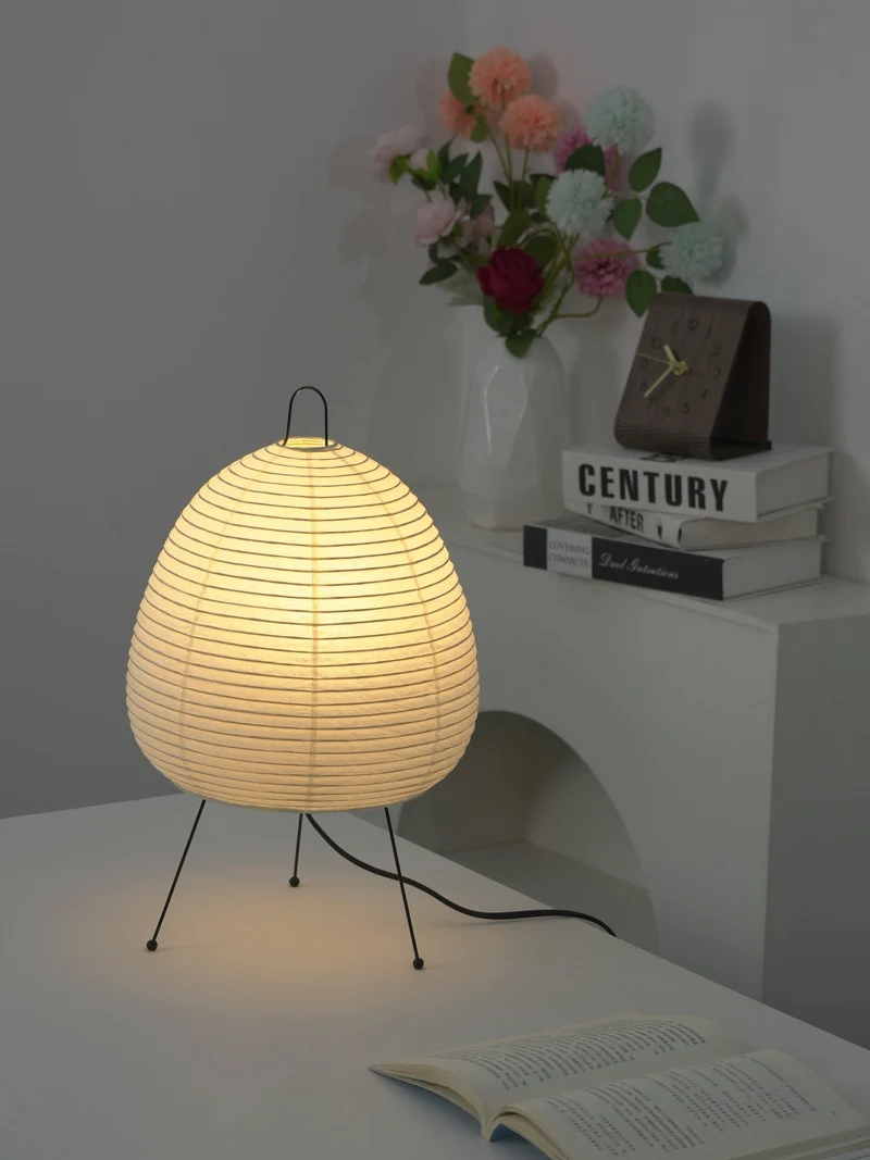 Japanse Lantaarn Tafellamp met Handgemaakt Moerbeipapier Scherm – 8 Maten – E26 Fitting – Plug & Play met 150 cm Snoer – Inspiratie 1951 Akari Lantaarns | Sansoti