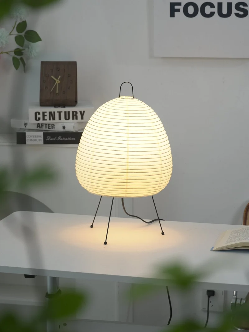 Japanse Lantaarn Tafellamp met Handgemaakt Moerbeipapier Scherm – 8 Maten – E26 Fitting – Plug & Play met 150 cm Snoer – Inspiratie 1951 Akari Lantaarns | Sansoti