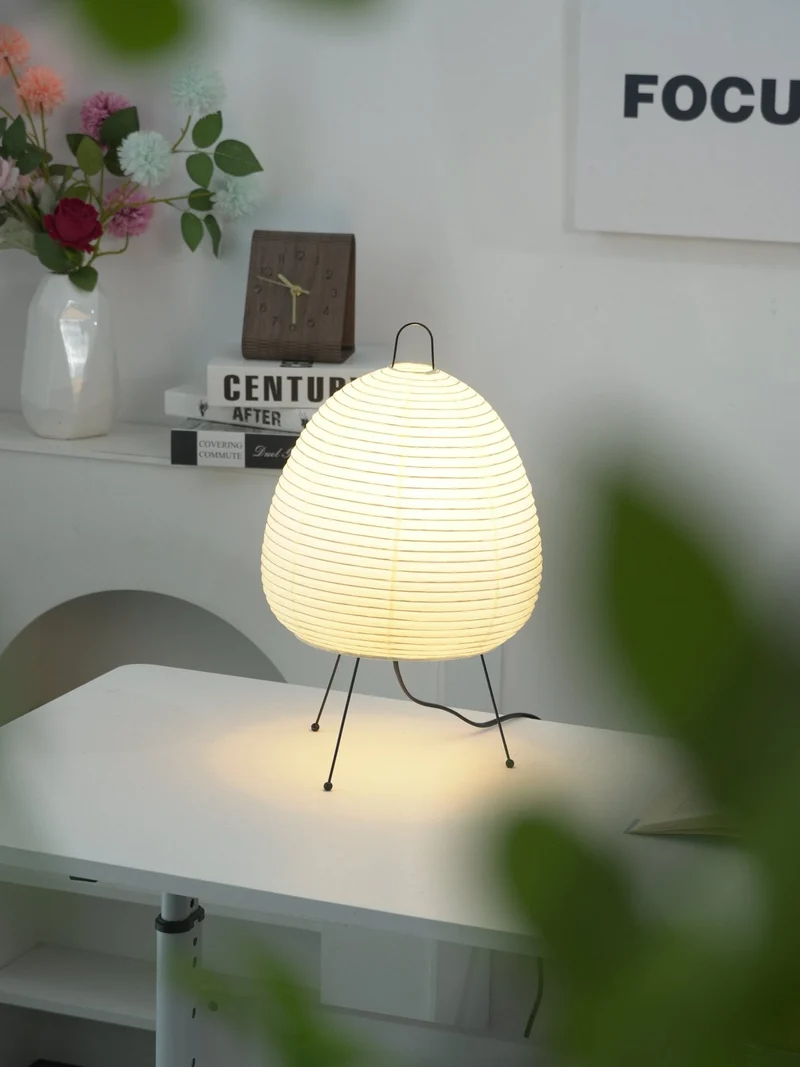 Japanse Lantaarn Tafellamp met Handgemaakt Moerbeipapier Scherm – 8 Maten – E26 Fitting – Plug & Play met 150 cm Snoer – Inspiratie 1951 Akari Lantaarns | Sansoti