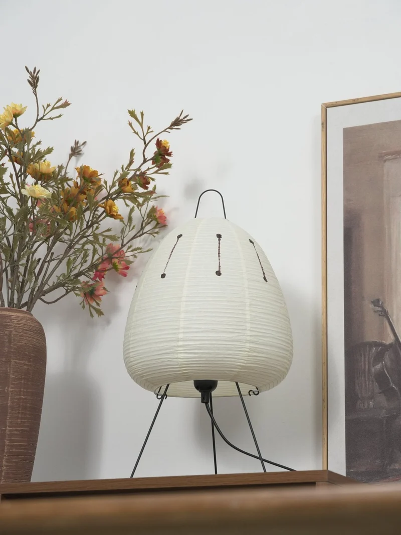 Japanse Lantaarn Tafellamp met Handgemaakt Moerbeipapier Scherm – 8 Maten – E26 Fitting – Plug & Play met 150 cm Snoer – Inspiratie 1951 Akari Lantaarns | Sansoti