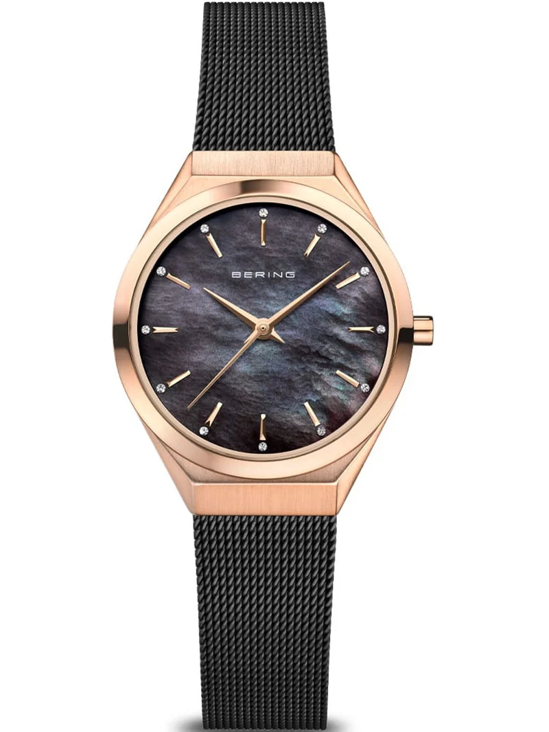 Bering Ultra Slim 18729-166 Damen Armbanduhr Schwarz • Saphirglas • Milanaise-Armband
