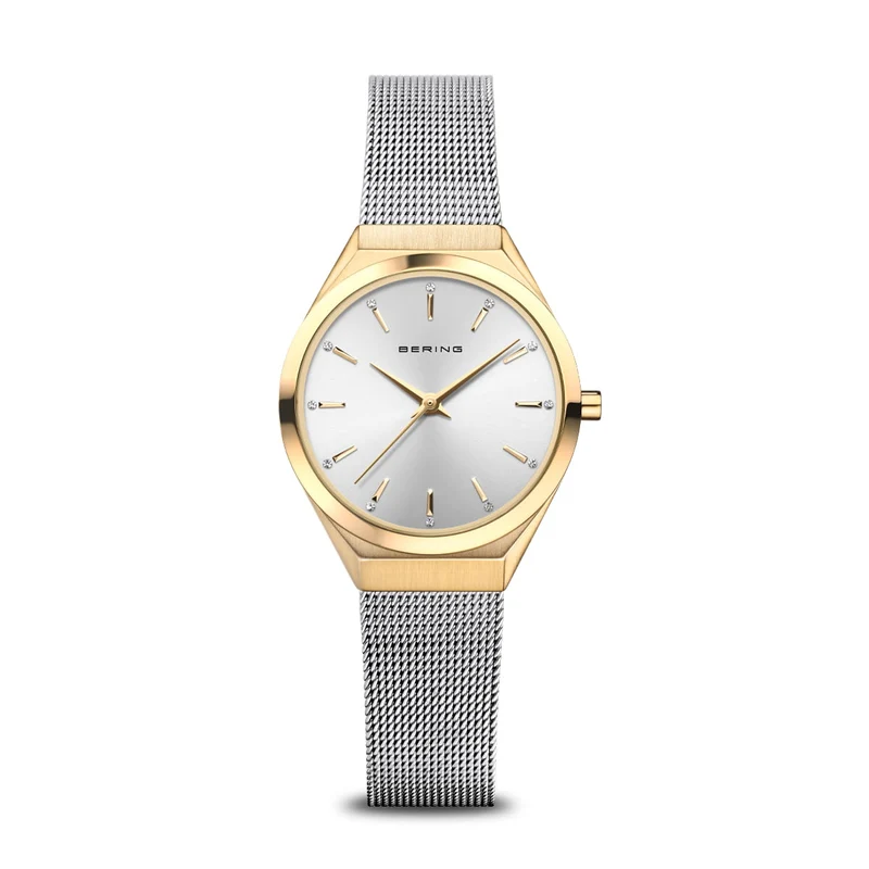 Bering Ultra Slim 18729-010 Damenuhr Gold-Silber • Saphirglas • Milanaise-Armband