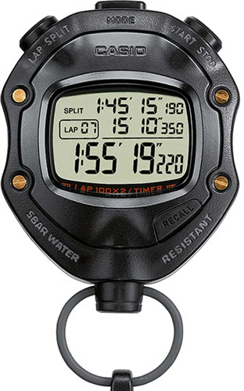 Casio Digital Stoppuhr 6.4 cm Kunststoff • 1/1000s Präzision • Wasserdicht