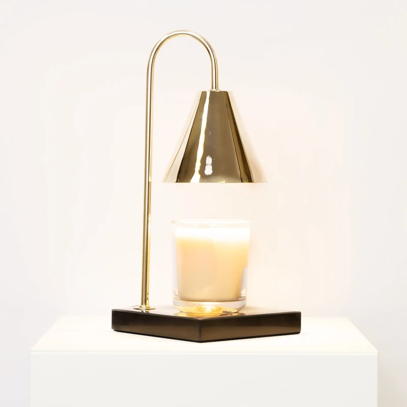 Luxe Kaarsverwarmer Lamp Met Tijdloze Marmeren Afwerking En Vlamloze Warmte | Sansoti
