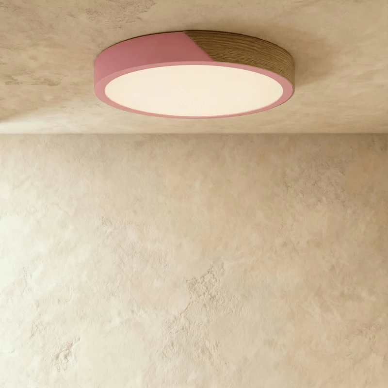 Minimalistische LED Plafondlamp Met Houten Accenten En Zachte Lichtverdeling | Sansoti