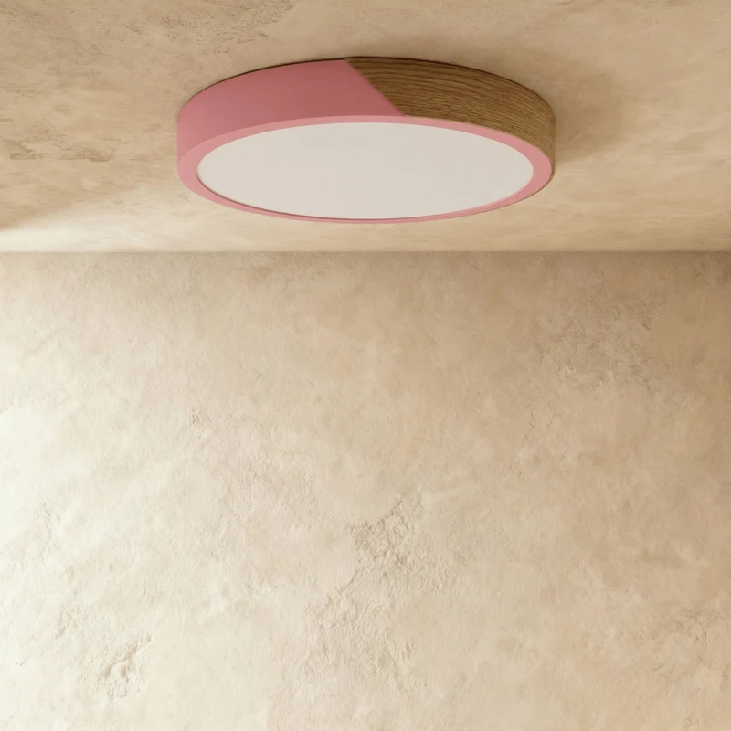 Minimalistische LED Plafondlamp Met Houten Accenten En Zachte Lichtverdeling | Sansoti