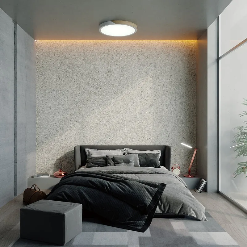 Minimalistische LED Plafondlamp Met Houten Accenten En Zachte Lichtverdeling | Sansoti
