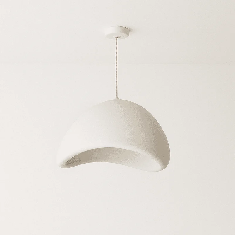 Japanse Minimalistische Hanglamp Met Organische Vorm En Zachte Sfeerverlichting | Sansoti
