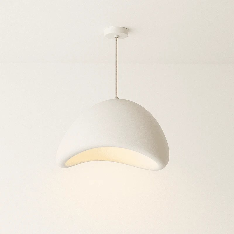 Japanse Minimalistische Hanglamp Met Organische Vorm En Zachte Sfeerverlichting | Sansoti